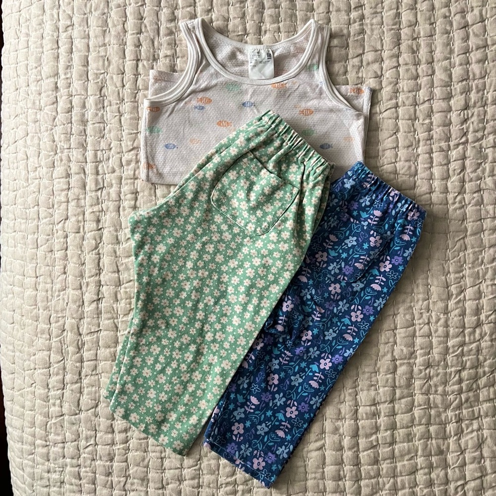 Uniqlo 3T-4T Basics pant legging tank top